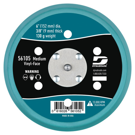 DYNABRADE 6" (152 mm) Dia. Vacuum Disc Pad, Vinyl-Face 56105